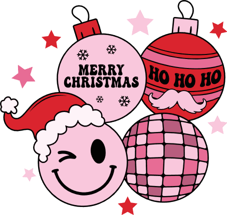 Merry Christmas, Hohoho ornament, emoji, disco ball Free SVG File for Members – Christmas design