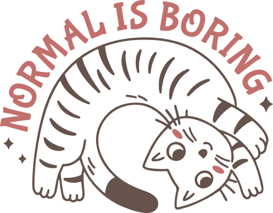 Normal is Boring Free SVG File for Members – funny tshirt design with cat