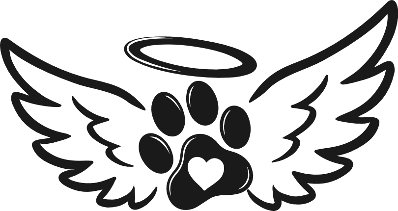 Paw print with angel wings and a halo Free SVG File for Members – Pet Memorial design