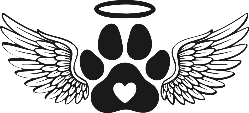 Paw print with wings and a halo Free SVG File – Pet Memorial design