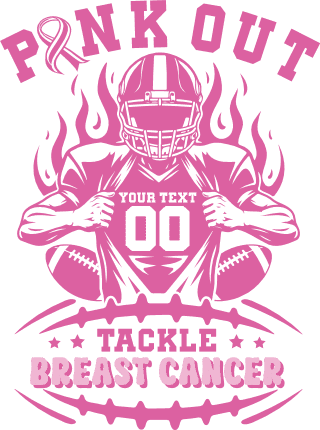 Pink Out Tackle Breast Cancer Free SVG File for Members – Customized Football design