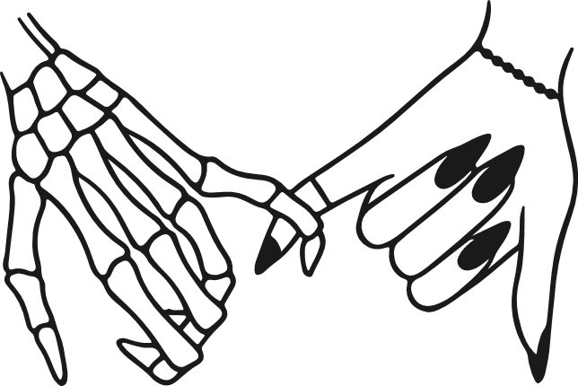 Skeleton and Woman Hand making a pinky promise Free SVG File for Members – halloween clipart