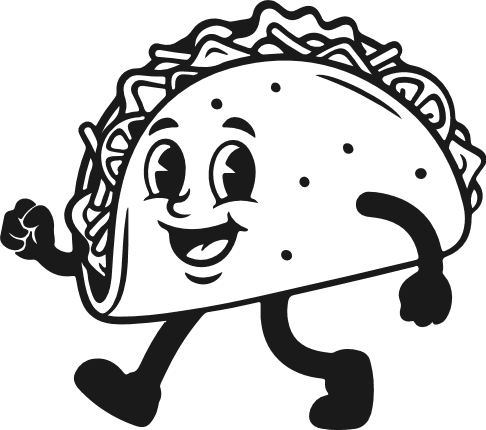 Happy cartoon taco character Free SVG File for Members – Mexican Food taco clipart