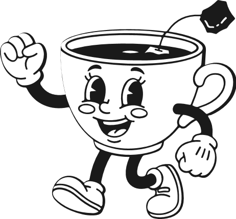 Cute Tea Cup cartoon character running Free SVG File for Members – tea cup emoji clipart