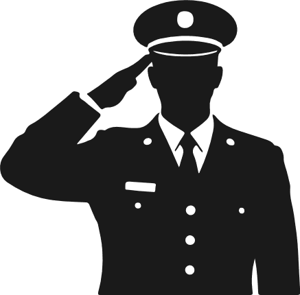 Saluting Navy officer silhouette Free SVG File for Members – Military clipart