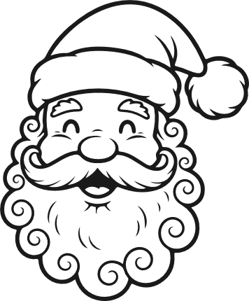 Smiling Santa Claus Face Free SVG File – Christmas clipart image