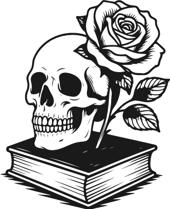 Floral Skull resting on a book Free SVG File for Members – Halloween Skull clipart