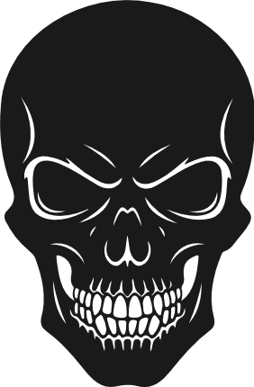Creepy Skull silhouette Free SVG File – halloween clipart image