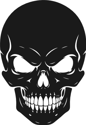 Creepy Skull silhouette Free SVG File – Halloween skull clipart image