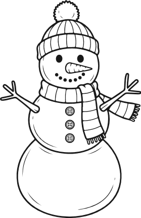 Snowman with a scarf and hat Free SVG File for Members - Christmas snowman clipart