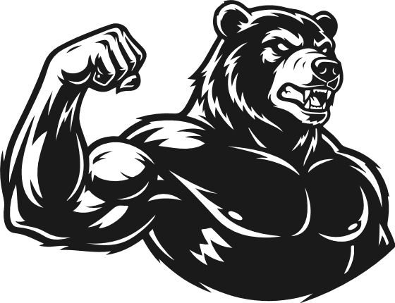 Gym Bear flexing his muscles Free SVG File for Members – Strong bear clipart