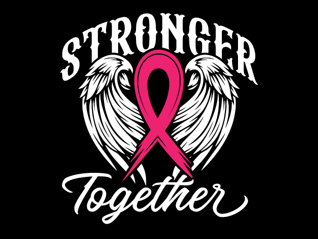 Stronger Together Free SVG File for Members – Breast Cancer Awareness tshirt design