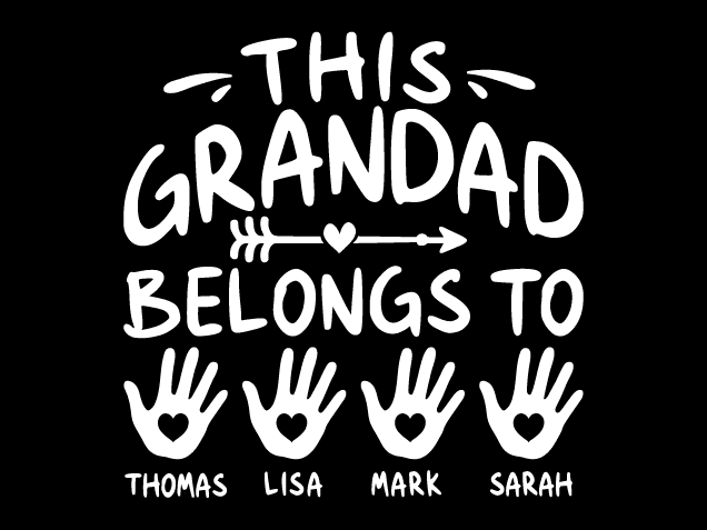 This Grandad Belongs To Free SVG File for Members – Personalized Names Gift for Grandpa
