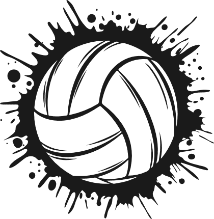 Volleyball with paint splatter effect Free SVG File for Members – Volleyball ball clipart