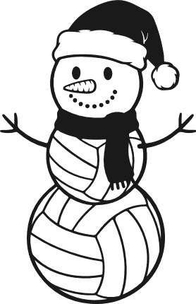 Volleyball Snowman Free SVG File for Members – Santa Hat Snowman clipart