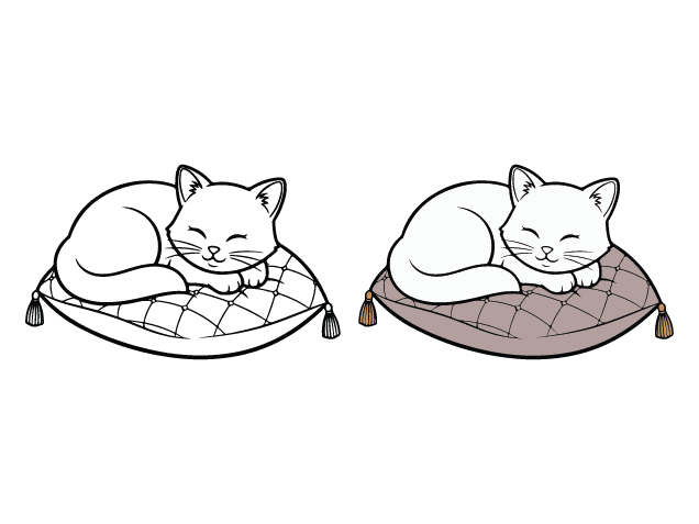 Cute Cat Sleeping on a pillow Free SVG File for Members – Sleeping Cat Clipart