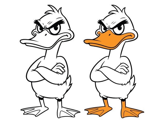 Adorable Grumpy cartoon duck Free SVG File for Members – Angry Duck clipart