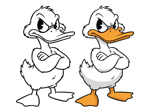 Adorable Angry Duck Free SVG File for Members – Grumpy cartoon duck clipart