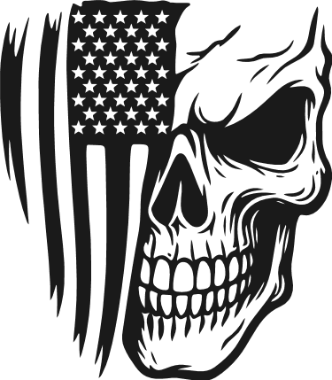 American Flag and Half Skull Free SVG File for Members – Patriotic Skull clipart
