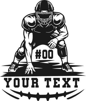 American Football Player with customizable text and number Free SVG File for Members – football tshirt design