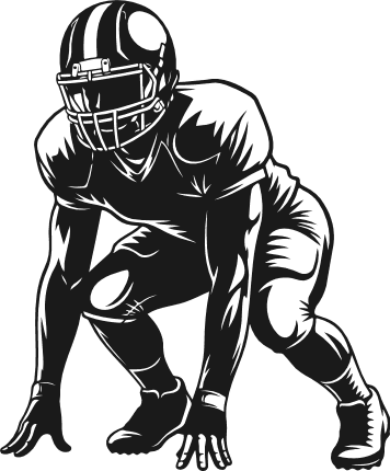 American Football Player Ready Stance Pose Free SVG File for Members – Football Clipart