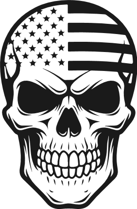 American Flag Skull Free SVG File – Patriotic Skull clipart image