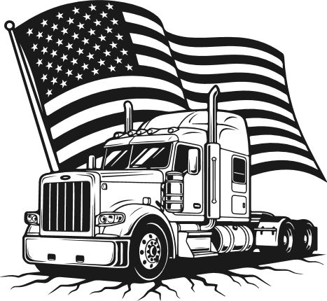 Semi-truck and USA Flag Free SVG File for Members – American Trucker clipart