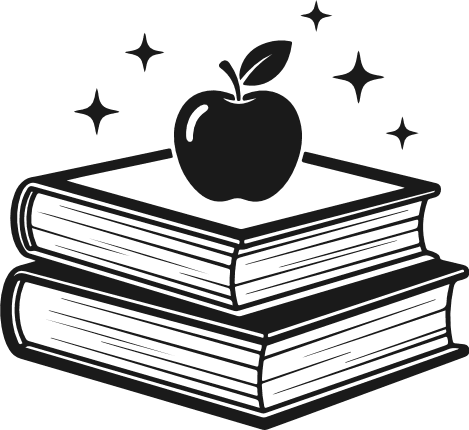 Apple on top of stacked Books Free SVG File for Members – Stack of Books clipart