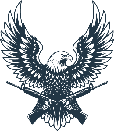 Eagle holding Rifles Free SVG File for Members – Armed Eagle clipart