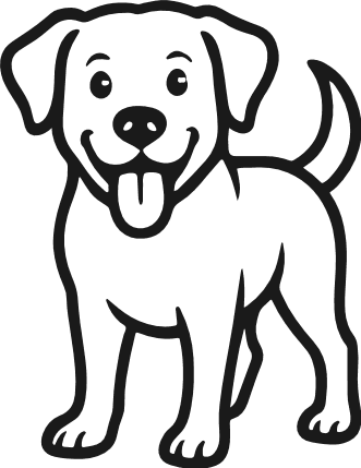 Cute Labrador Retriever Dog Free SVG File – Labrador puppy outline