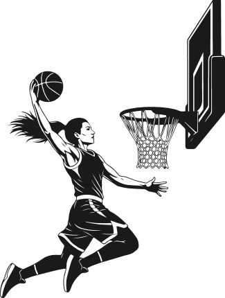 Basketball Girl Player Dunk Free SVG File for Members – Basketball Girl Clipart