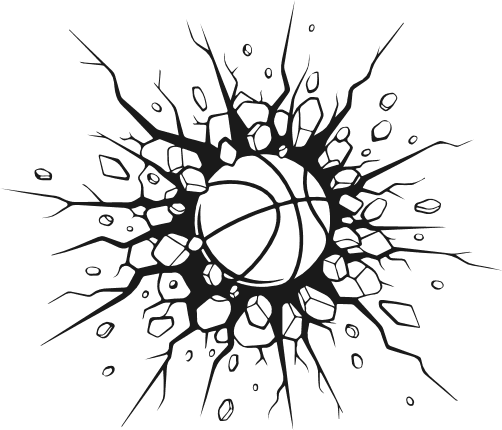 Basketball Smashing Wall Free SVG File for Members – basketball clipart