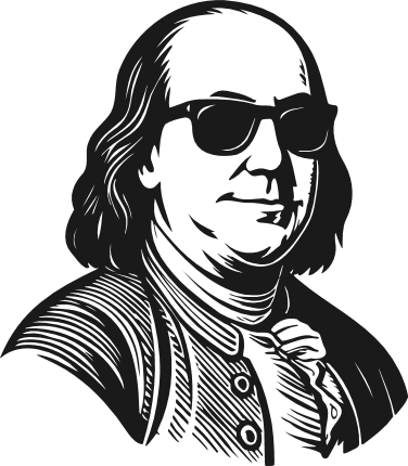Benjamin Franklin wearing sunglasses Free SVG File for Members – Historic Franklin clipart
