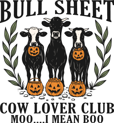 Bull Sheet, Cow Lover Club, MOO, I mean boo Free SVG File for Members – Funny Halloween Quote