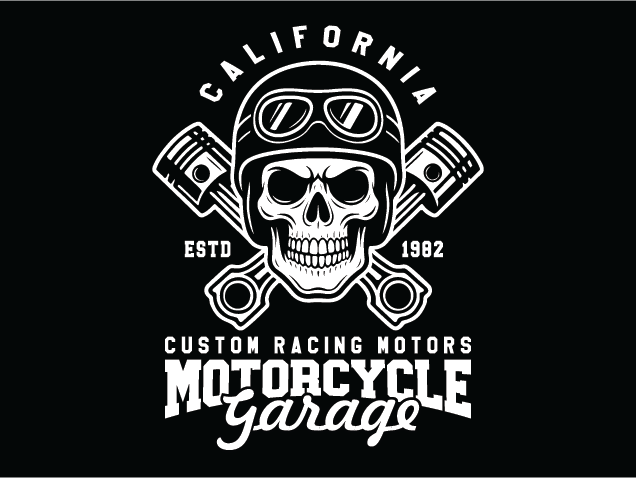 California Custom Racing Motors Free SVG File for Members – Motorcycle Garage sign