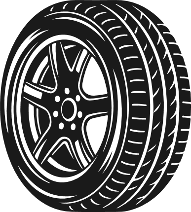 Bold Car Wheel silhouette Free SVG File for Members – Off-Road Rim Clipart image