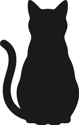 Sitting Cat Back pose silhouette Free SVG File – Black Cat clipart
