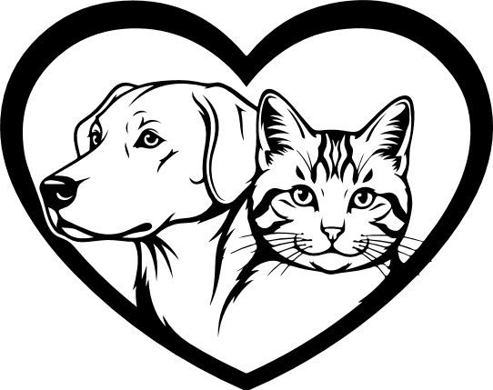 Cat And Dog Heart Free SVG File – Pet Lovers Heart clipart
