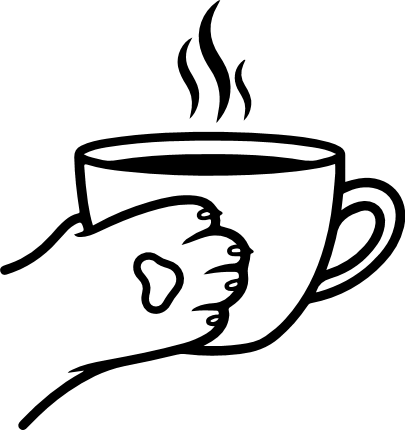 Cat Hand Holding Hot Coffee Cup Free SVG File – Coffee clipart image