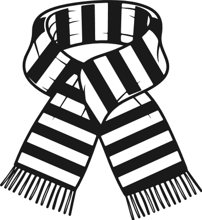 Striped Winter Scarf silhouette Free SVG File – Cozy Scarf Clipart