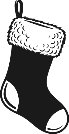 Christmas Stocking silhouette Free SVG File - Santa Stocking clipart image