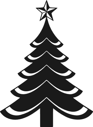 Christmas Tree with Star Free SVG File – Christmas tree clipart
