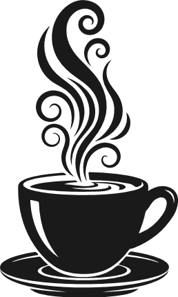 Steaming coffee cup silhouette Free SVG File for Members – coffee clipart image