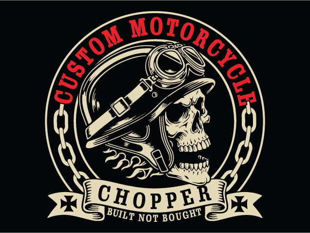 Motorcycle Chopper Free SVG File for Members – Customized motorcycle emblem