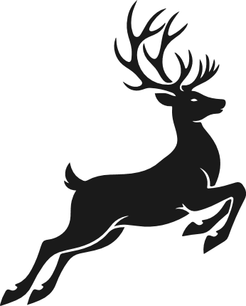 Jumping reindeer silhouette Free SVG File - wild animal deer clipart image