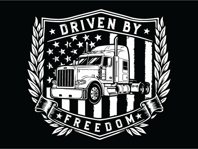 Driven By Freedom, Semi Truck Free SVG File for Members – Patriotic tshirt design