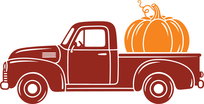 Truck loaded with pumpkin free svg file for members, fall clipart image