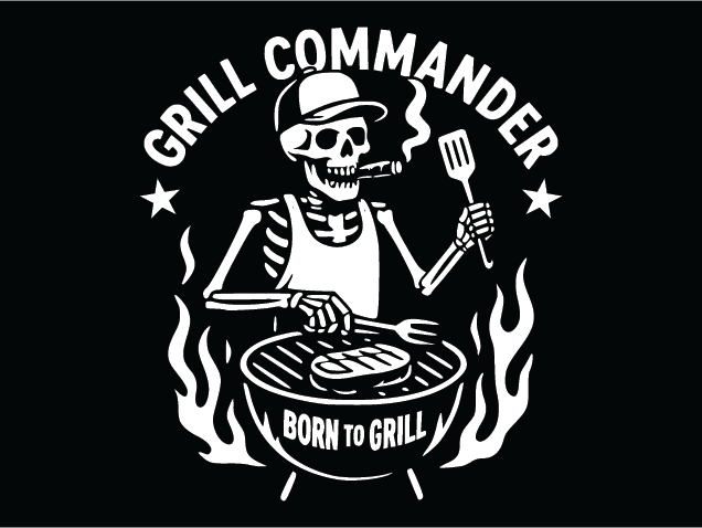 Grill Commander, born to grill Free SVG File for Members – BBQ Apron Design