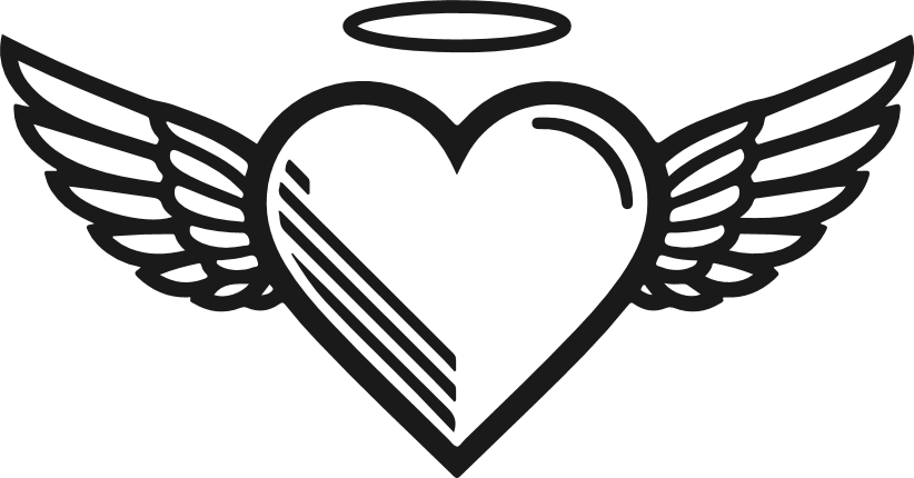 Heart with wings and halo Free SVG File – memorial day clipart