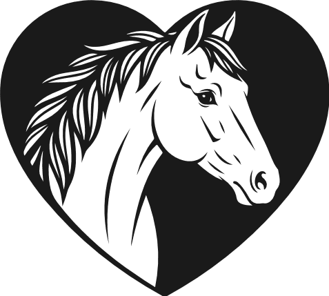 Horse in a heart Free SVG File for Members – Horse clipart image